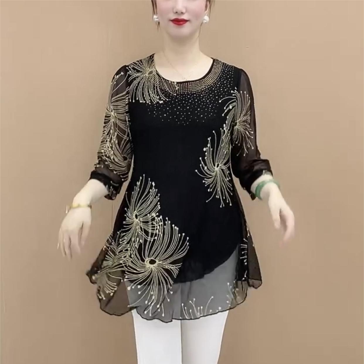 Divatos sifon ing hímzett virágokkal