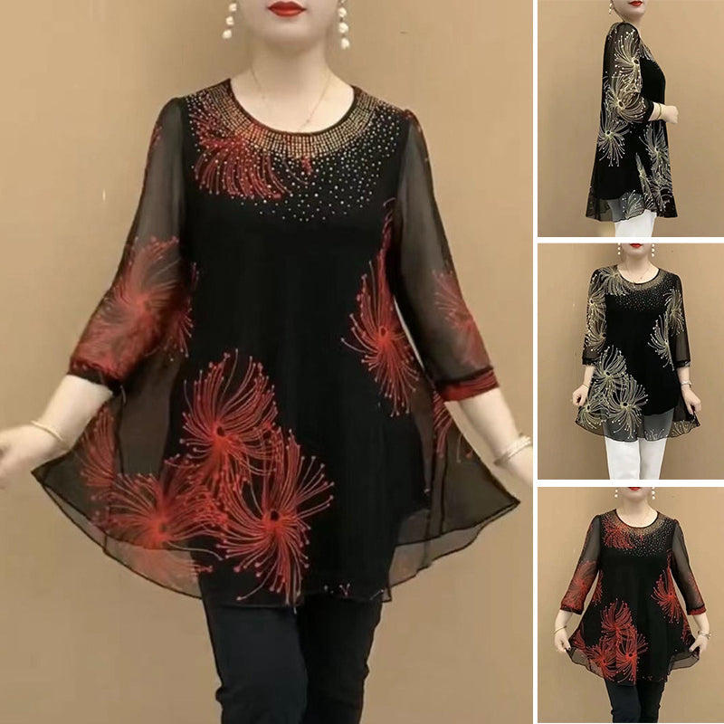 Divatos sifon ing hímzett virágokkal
